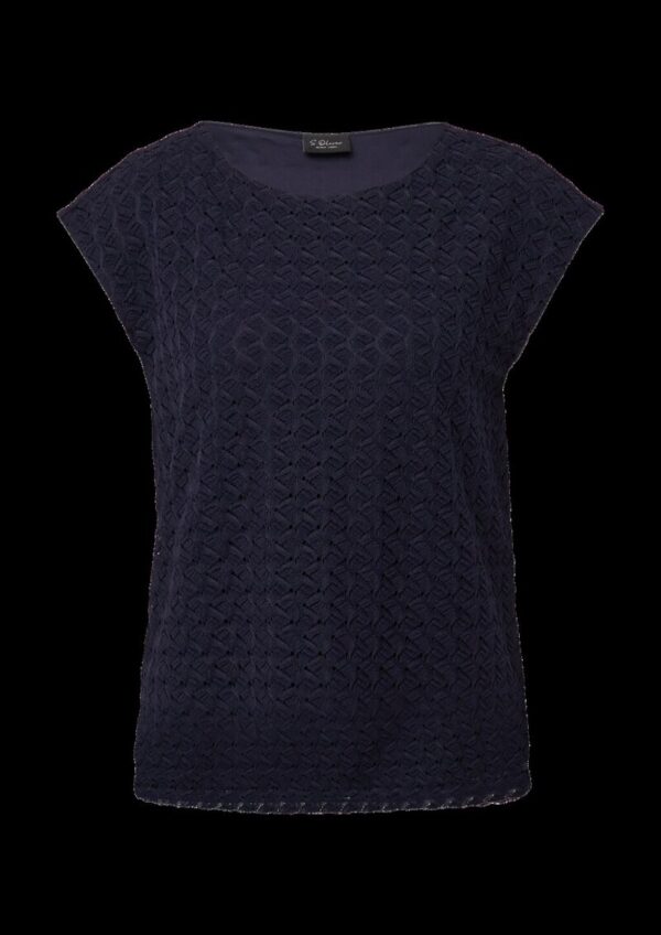 Ärmelloses Shirt aus Strickjersey mit U-Boot-Ausschnitt