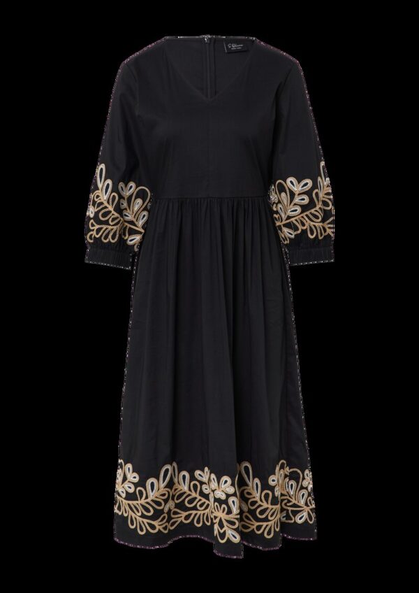 Popeline-Kleid mit Stickereien