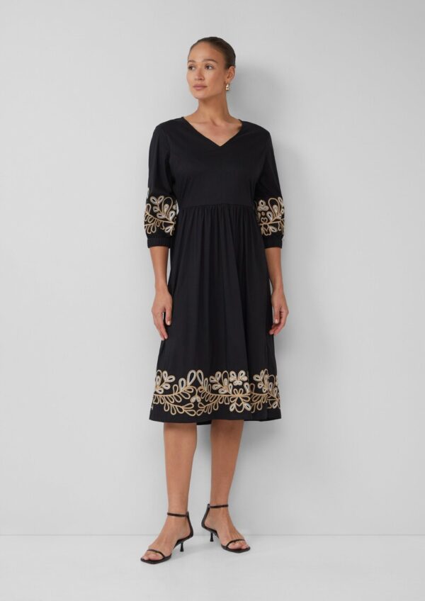 Popeline-Kleid mit Stickereien