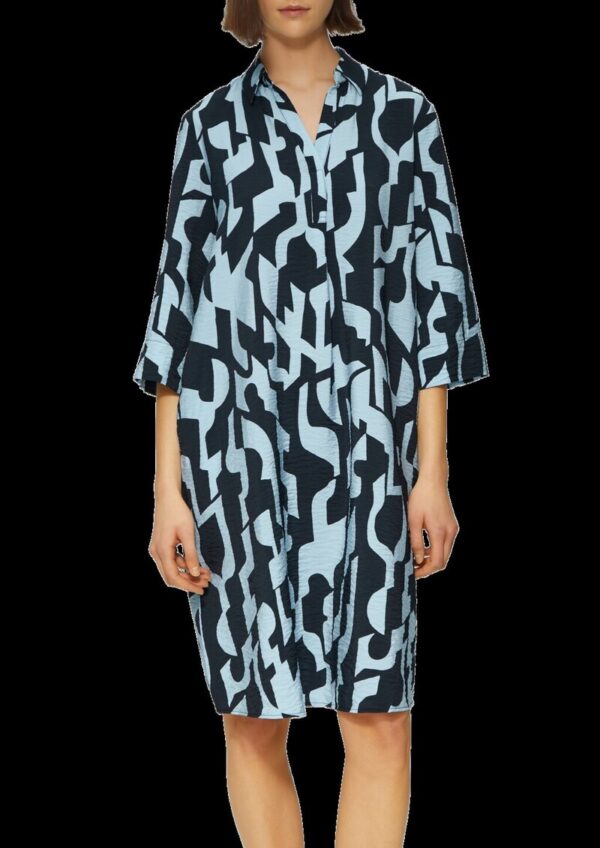 Strukturiertes Kleid aus Viskosemix mit Eingrifftaschen