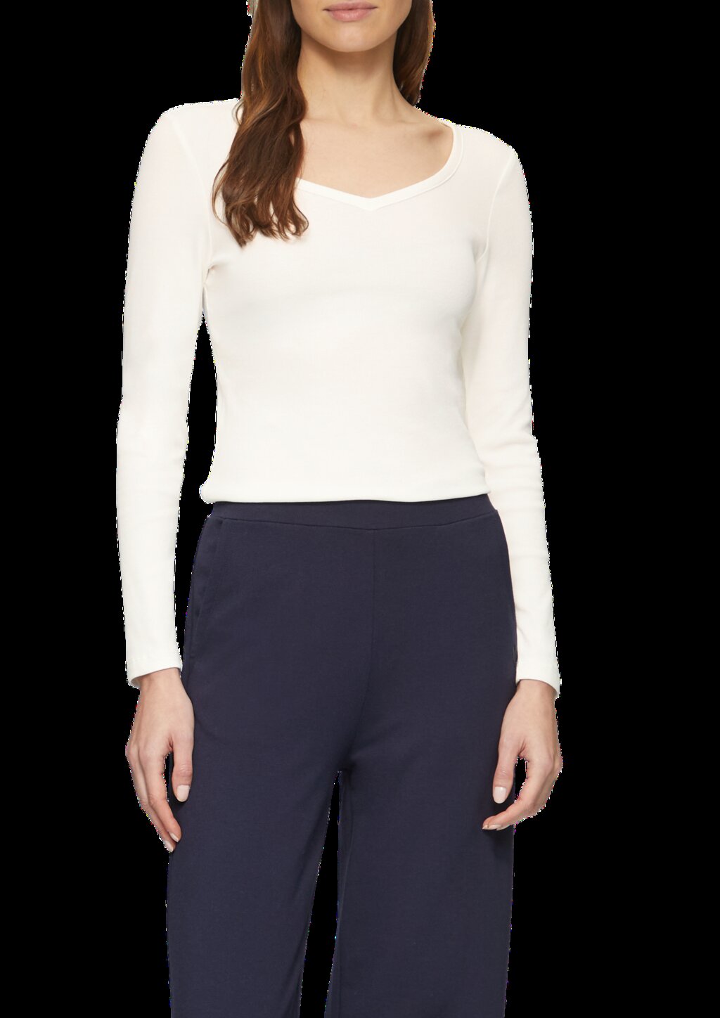 Feines Jersey-Longsleeve mit Rippstruktur