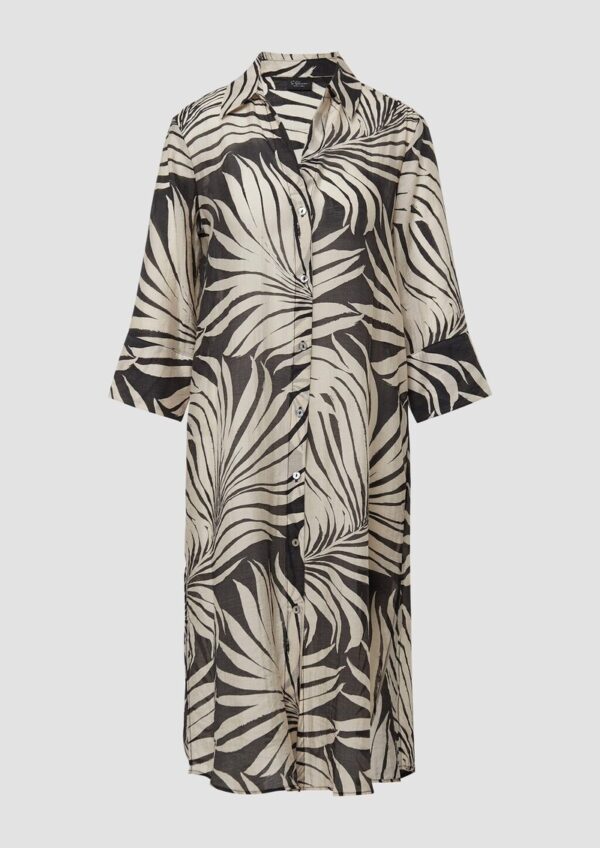 Semitransparente Longbluse mit All-over-Print