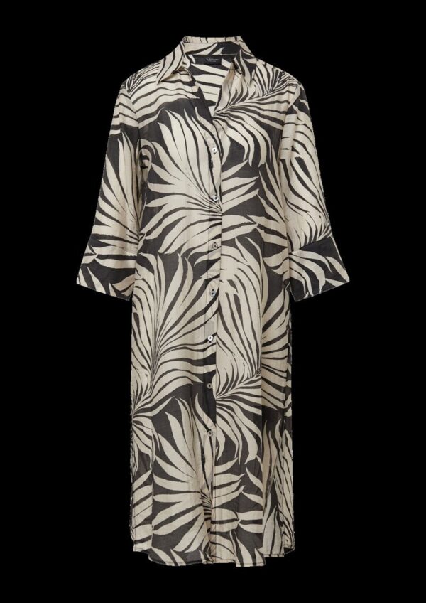 Semitransparente Longbluse mit All-over-Print