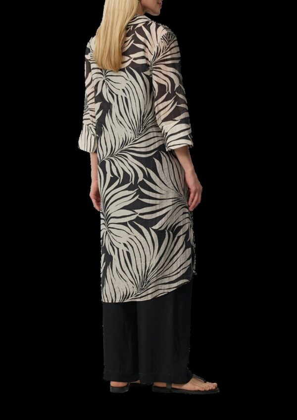 Semitransparente Longbluse mit All-over-Print