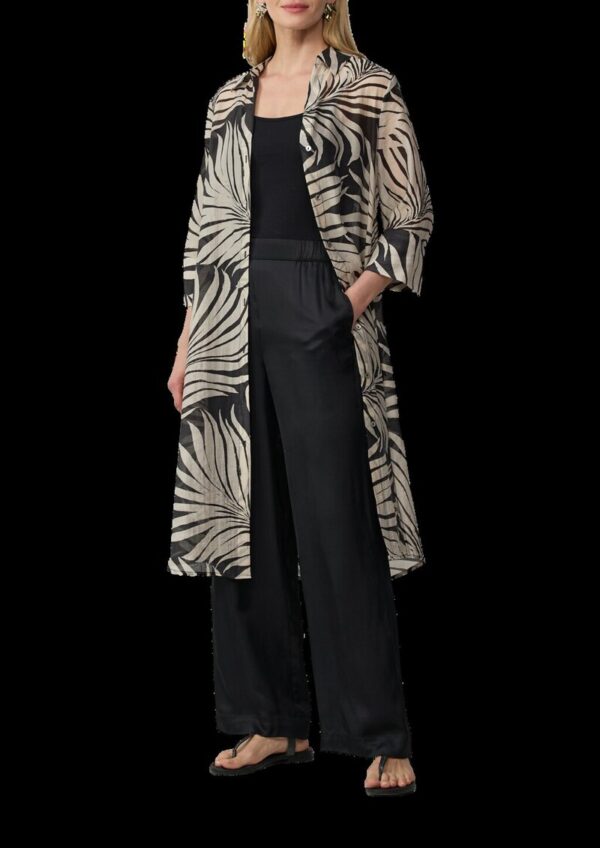 Semitransparente Longbluse mit All-over-Print