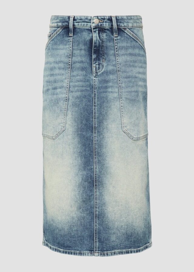 Midi-Jeansrock mit Schlitz