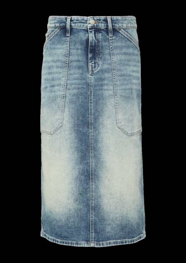 Midi-Jeansrock mit Schlitz