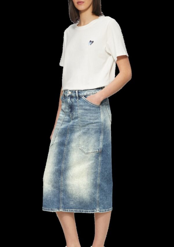 Midi-Jeansrock mit Schlitz