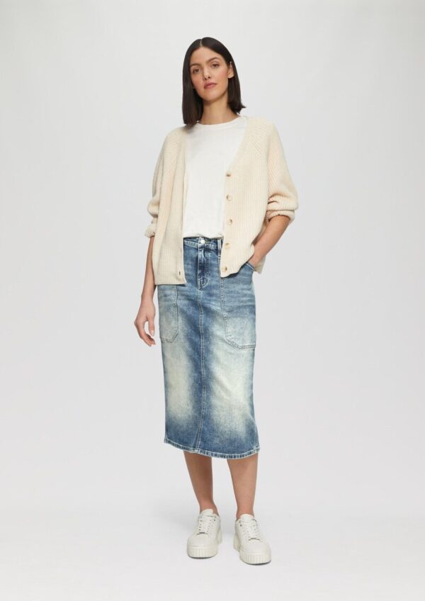 Midi-Jeansrock mit Schlitz