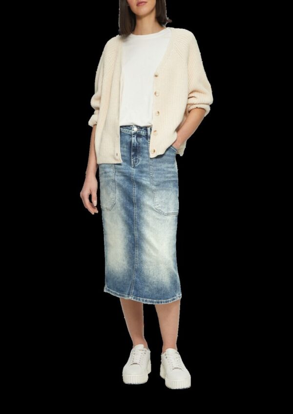 Midi-Jeansrock mit Schlitz