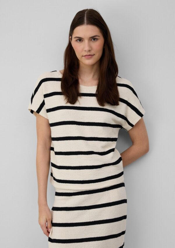 Kurzarm-Sweatshirt aus Strickjersey mit überschnittenen Schultern