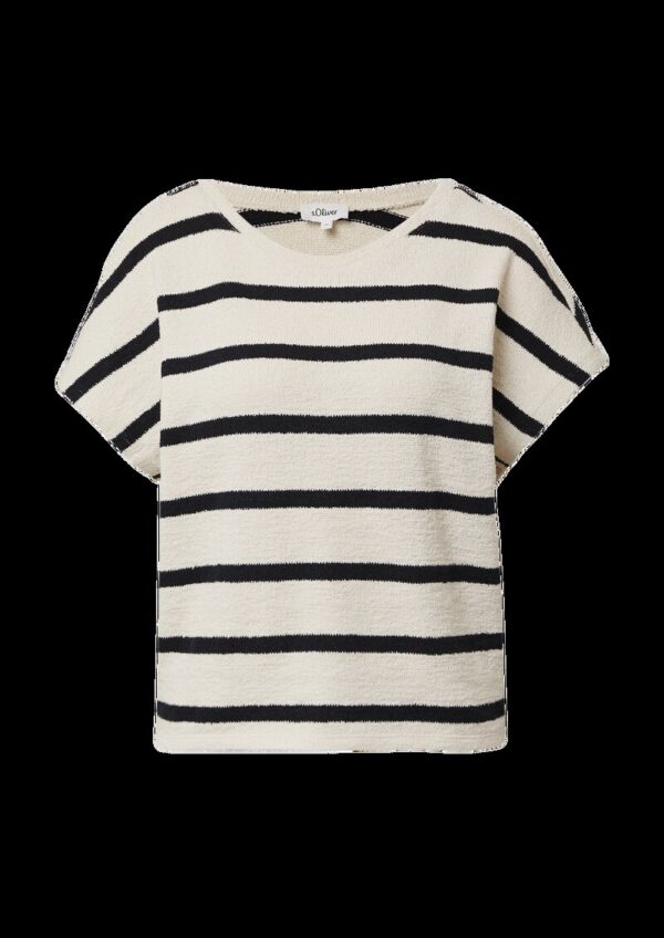 Kurzarm-Sweatshirt aus Strickjersey mit überschnittenen Schultern