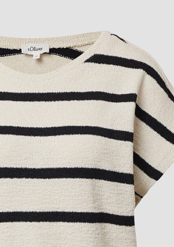 Kurzarm-Sweatshirt aus Strickjersey mit überschnittenen Schultern