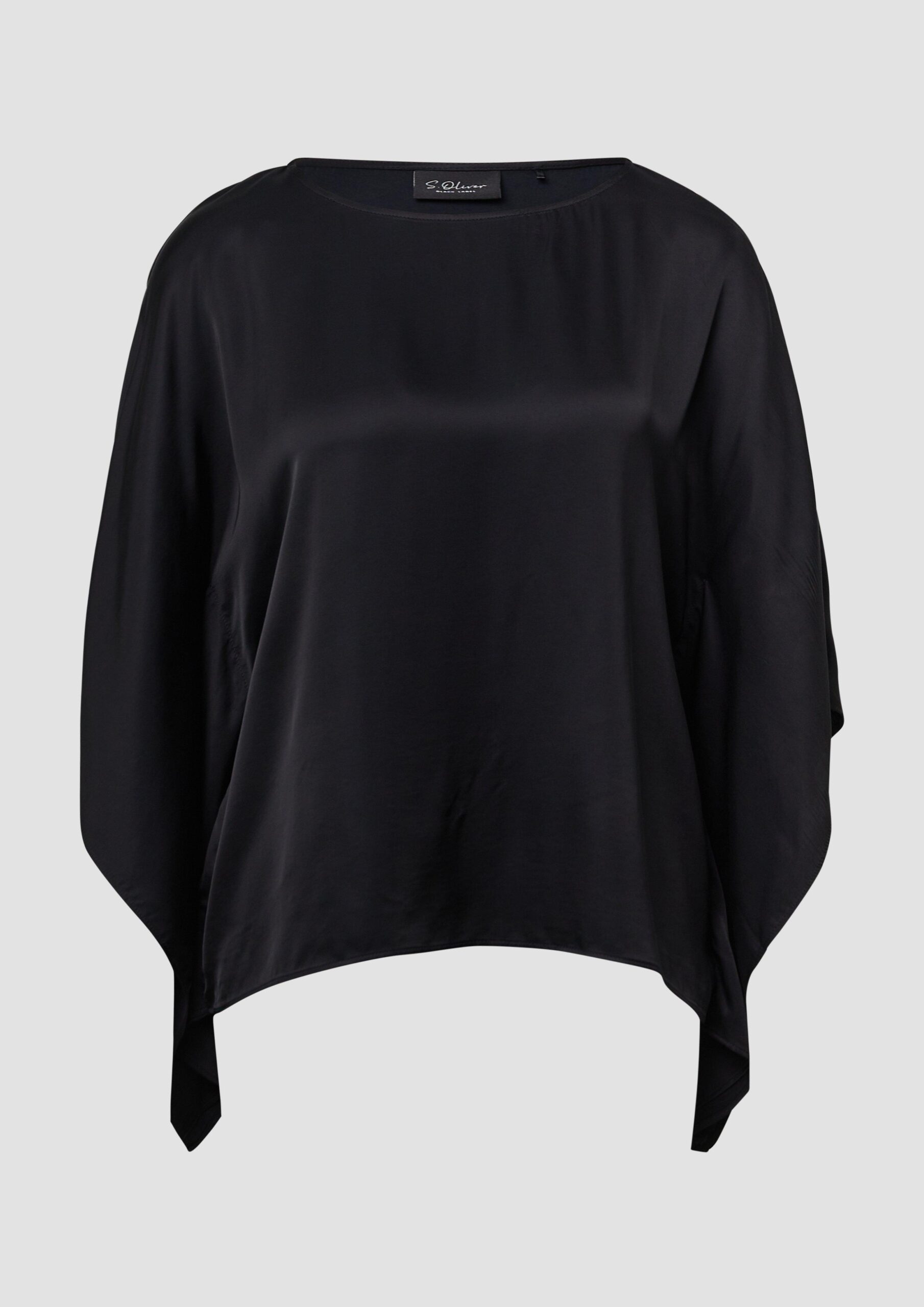 Fließende Poncho-Bluse aus Satin