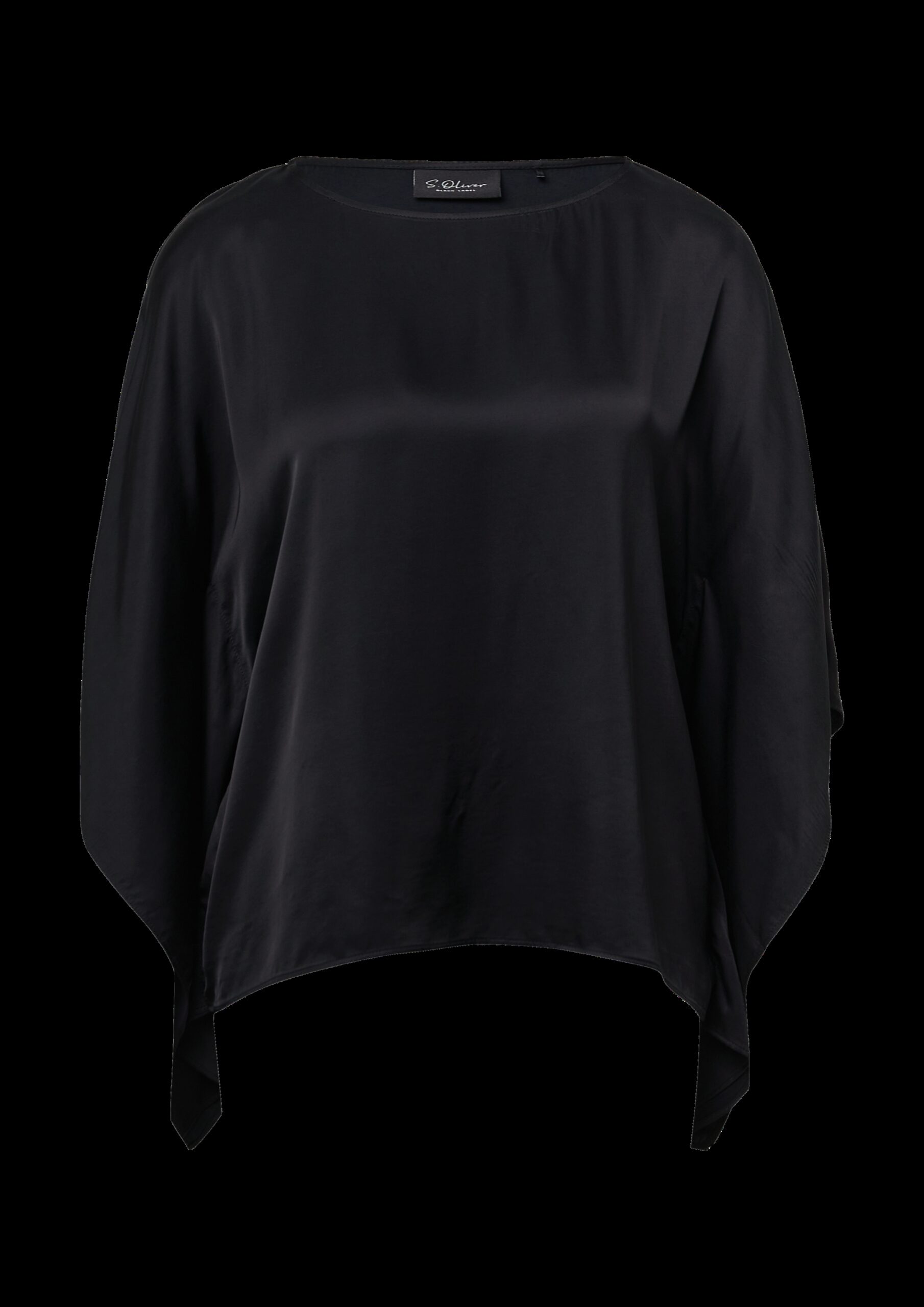 Fließende Poncho-Bluse aus Satin