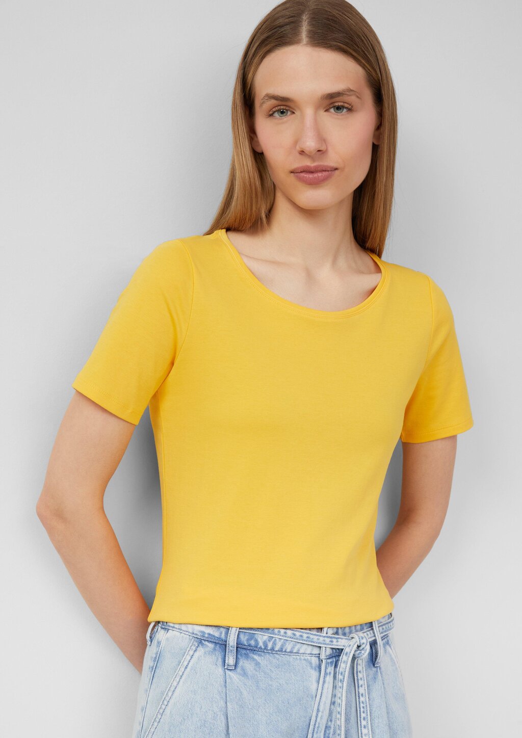 T-Shirt aus Interlockjersey im Slim Fit