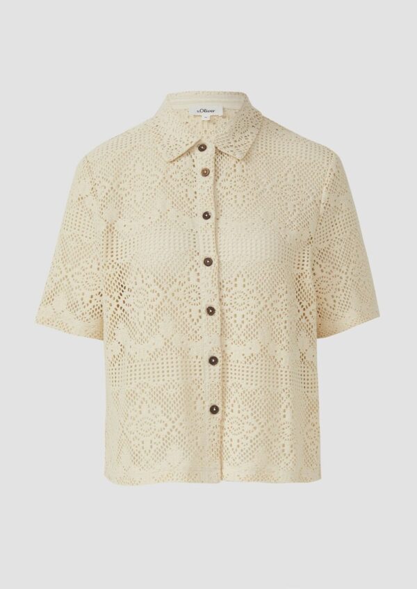 Leicht transparentes Shirt aus Häkelspitze
