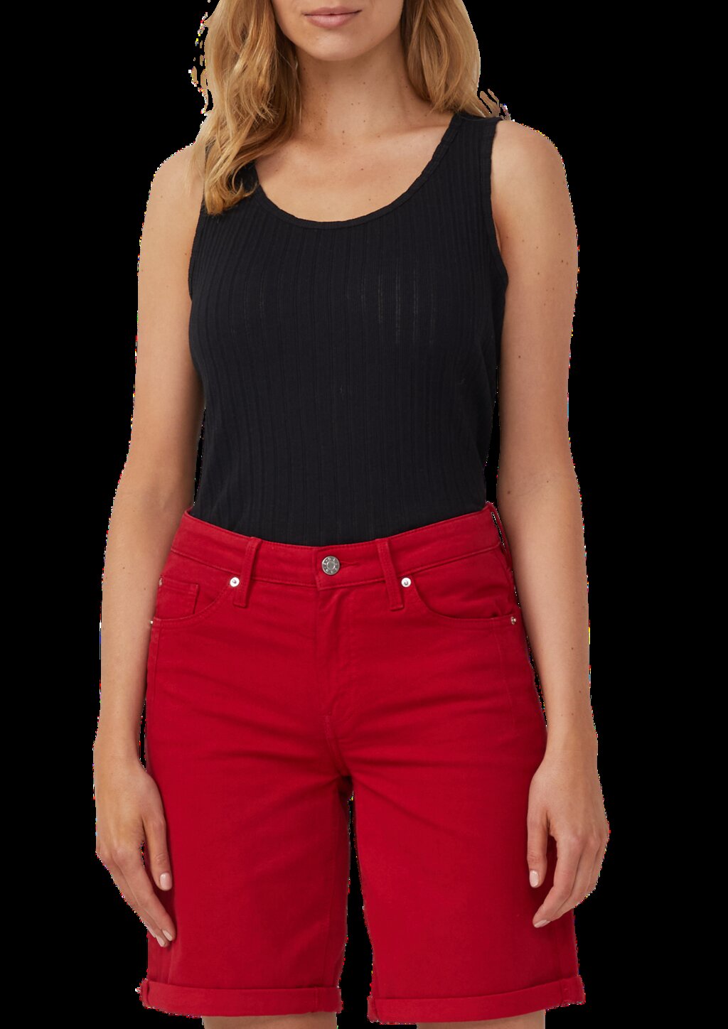 Semitransparentes Slim-Fit-Top aus Ajour-Rippe