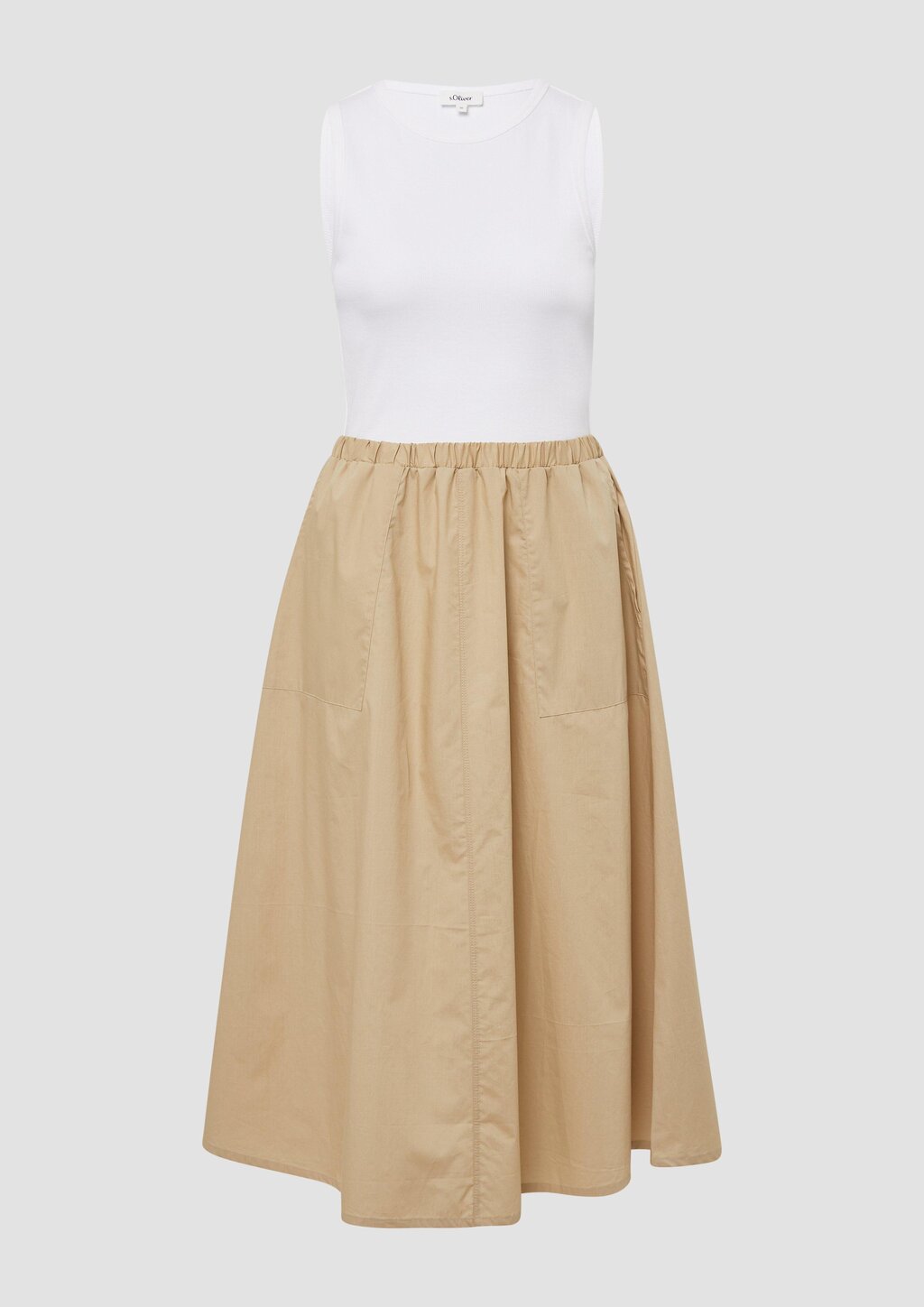 Ärmelloses Midikleid im Fabricmix