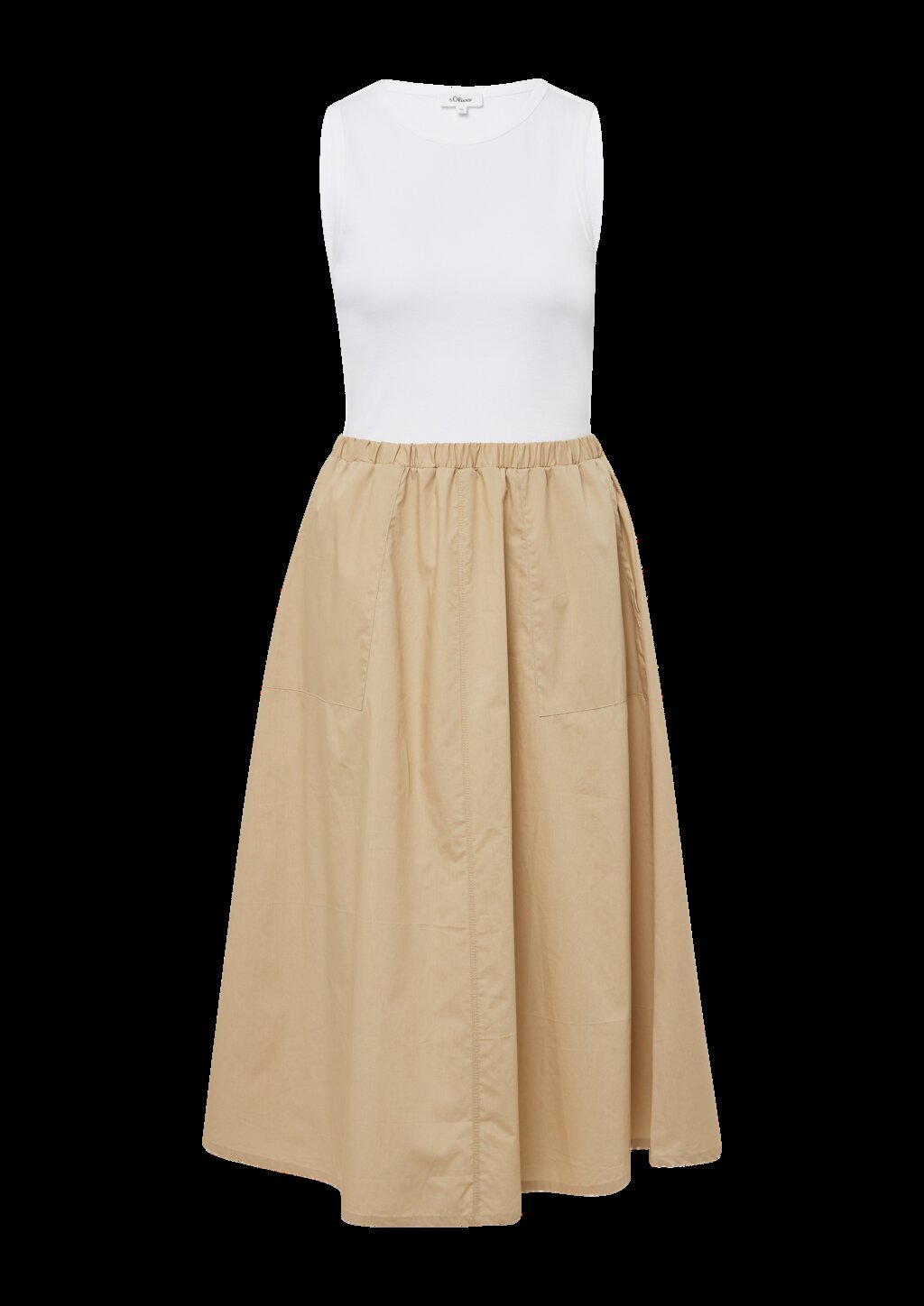 Ärmelloses Midikleid im Fabricmix