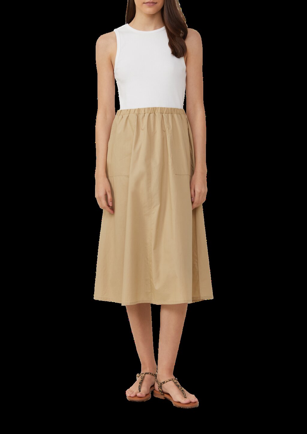 Ärmelloses Midikleid im Fabricmix