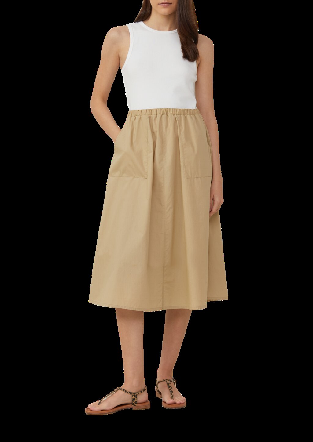 Ärmelloses Midikleid im Fabricmix