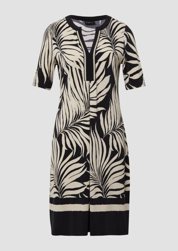 Relaxed-Fit-Kleid mit Tunikaausschnitt und Zierborte