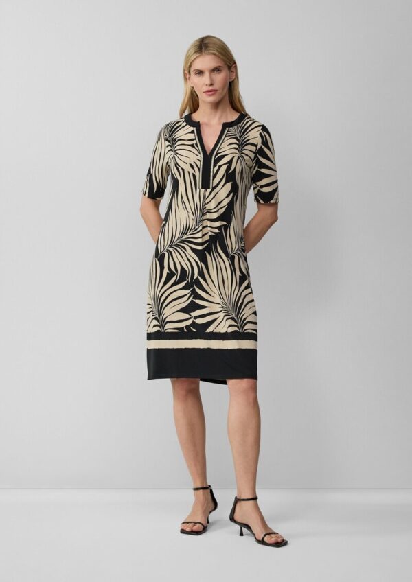 Relaxed-Fit-Kleid mit Tunikaausschnitt und Zierborte