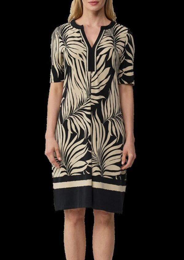 Relaxed-Fit-Kleid mit Tunikaausschnitt und Zierborte