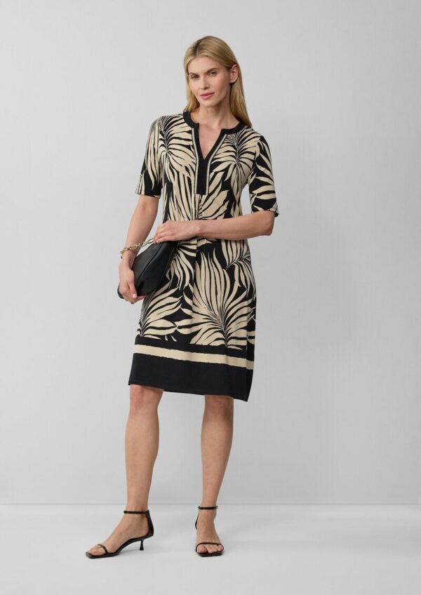 Relaxed-Fit-Kleid mit Tunikaausschnitt und Zierborte