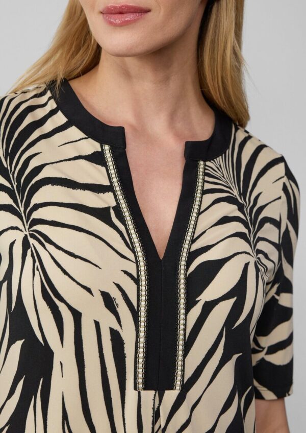 Relaxed-Fit-Kleid mit Tunikaausschnitt und Zierborte