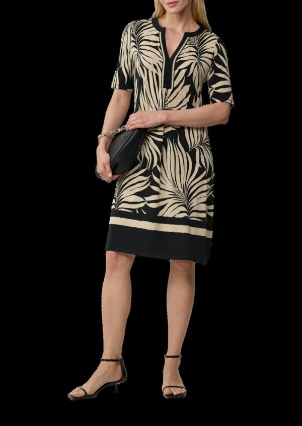 Relaxed-Fit-Kleid mit Tunikaausschnitt und Zierborte