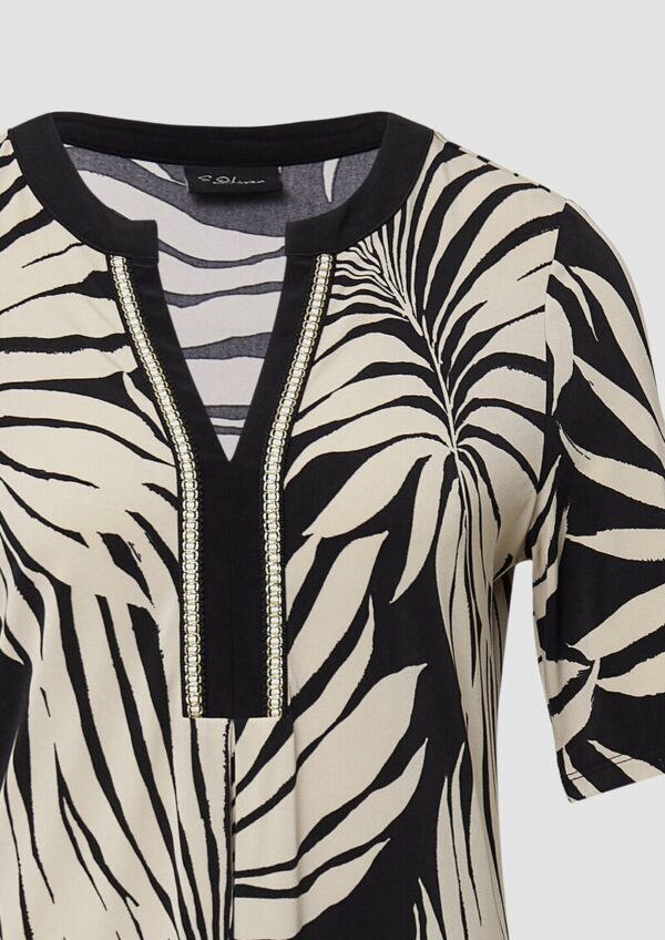 Relaxed-Fit-Kleid mit Tunikaausschnitt und Zierborte