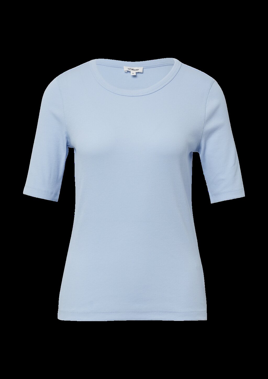 Geripptes T-Shirt im Slim Fit aus Baumwollmix