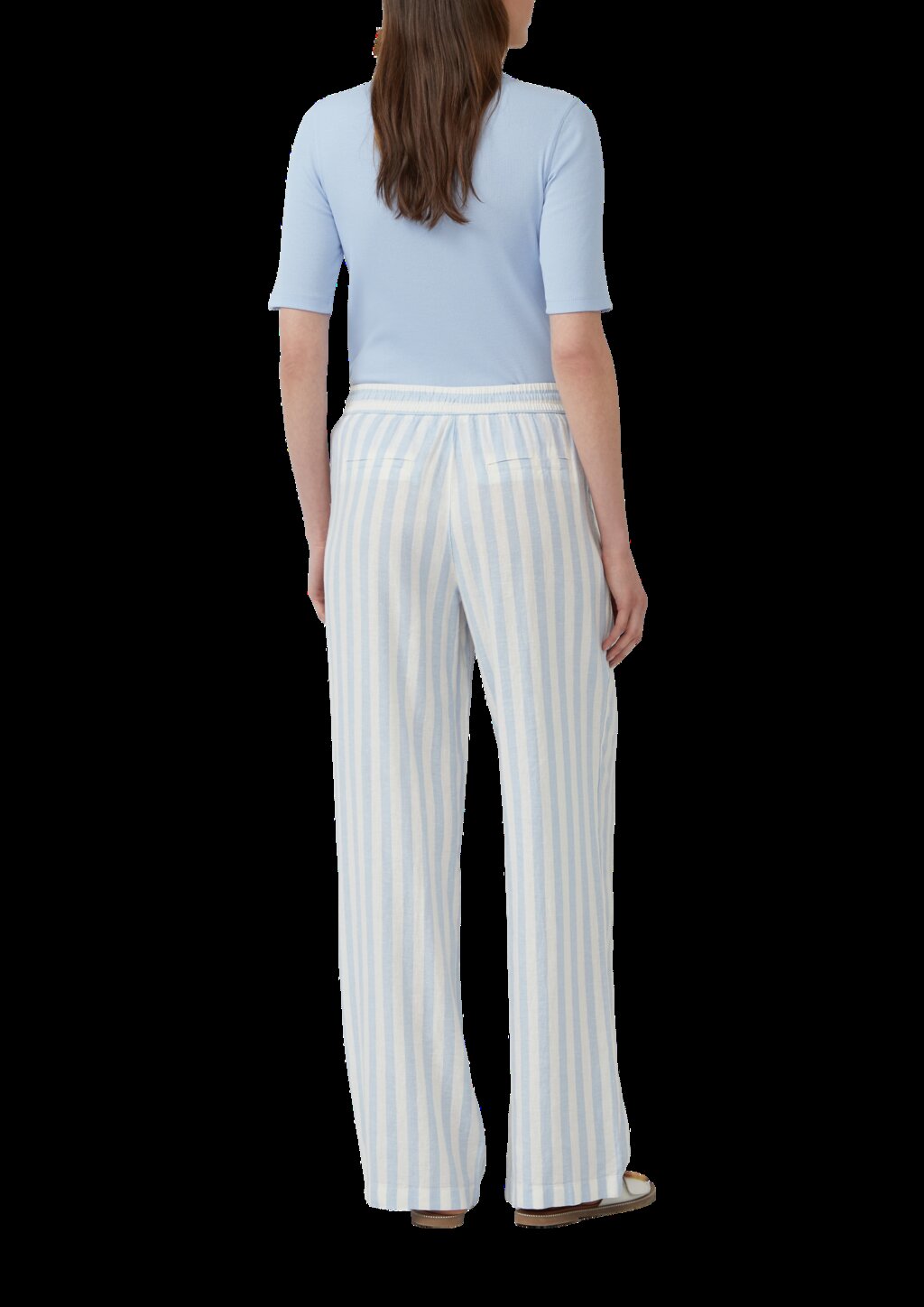 Geripptes T-Shirt im Slim Fit aus Baumwollmix