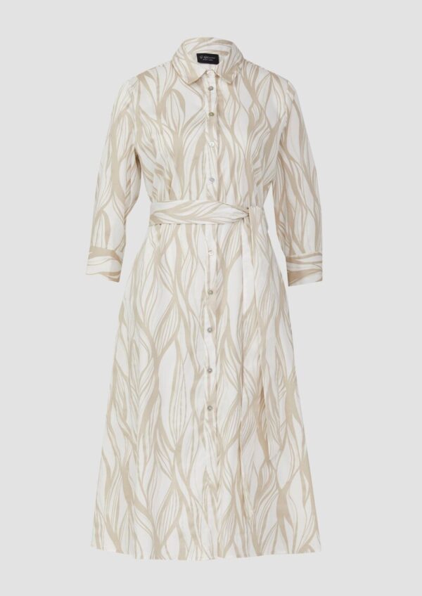 Hemdblusenkleid aus Popeline in Midilänge mit All-over-Print