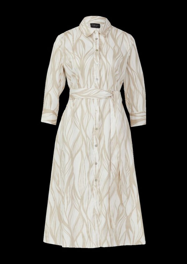 Hemdblusenkleid aus Popeline in Midilänge mit All-over-Print