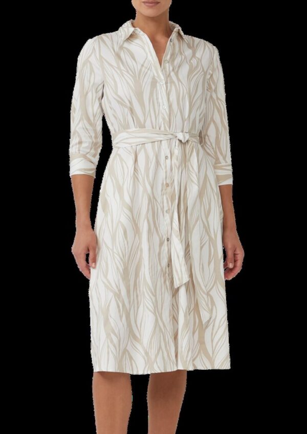 Hemdblusenkleid aus Popeline in Midilänge mit All-over-Print