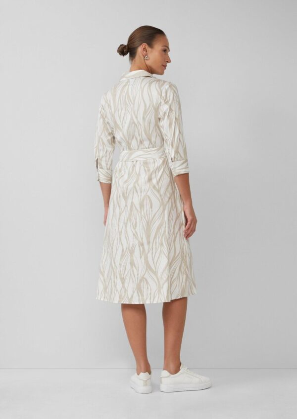 Hemdblusenkleid aus Popeline in Midilänge mit All-over-Print