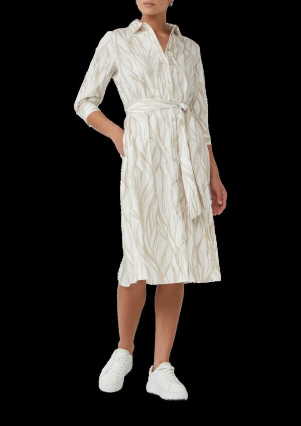 Hemdblusenkleid aus Popeline in Midilänge mit All-over-Print