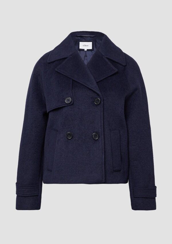 Kurze Cabanjacke aus Wollmix mit Rückenfalte