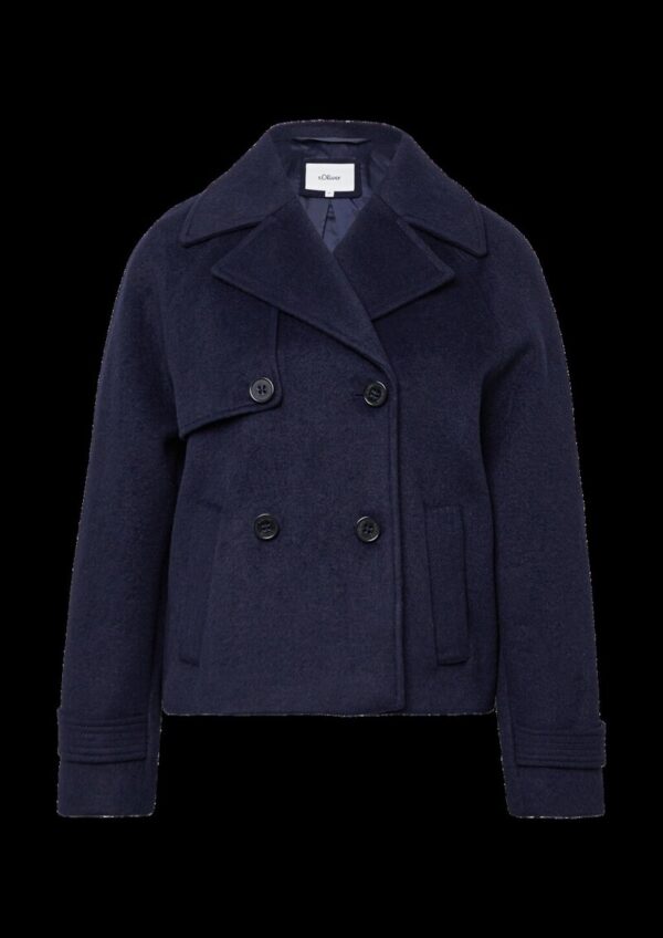 Kurze Cabanjacke aus Wollmix mit Rückenfalte