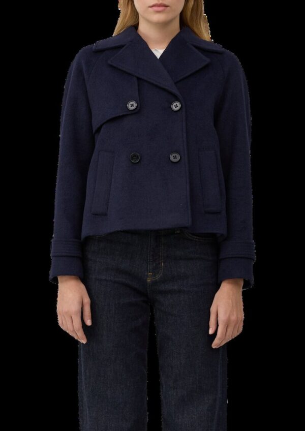 Kurze Cabanjacke aus Wollmix mit Rückenfalte