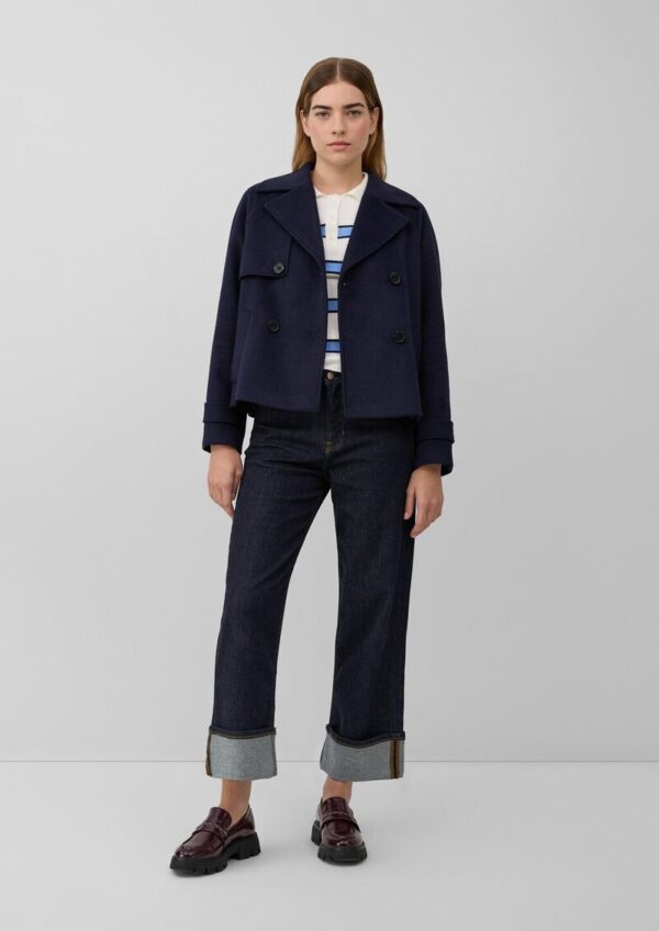 Kurze Cabanjacke aus Wollmix mit Rückenfalte