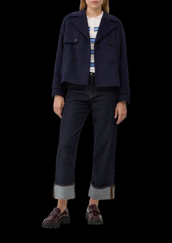 Kurze Cabanjacke aus Wollmix mit Rückenfalte