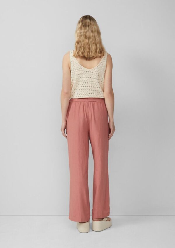 Leinenmixhose mit Gummizug und weitem Bein