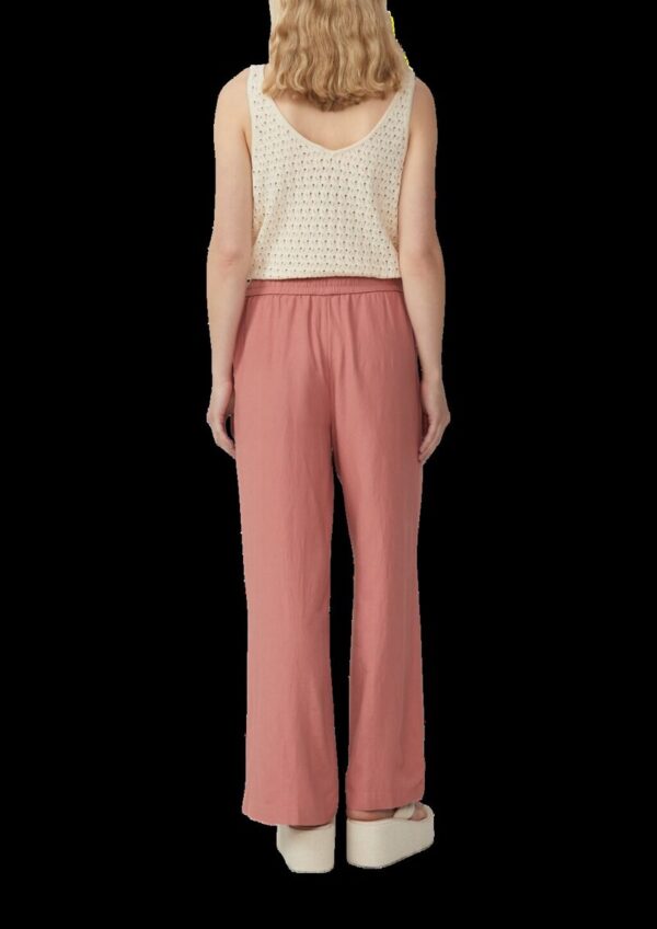 Leinenmixhose mit Gummizug und weitem Bein