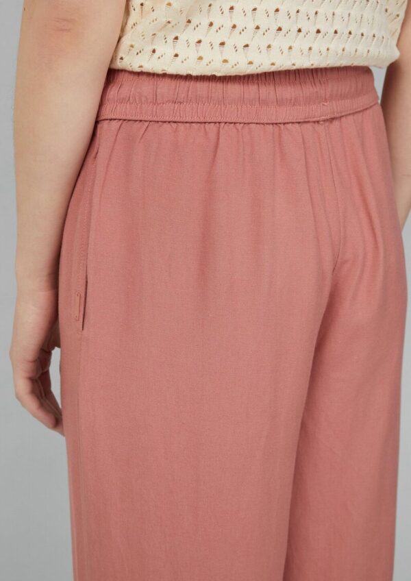 Leinenmixhose mit Gummizug und weitem Bein