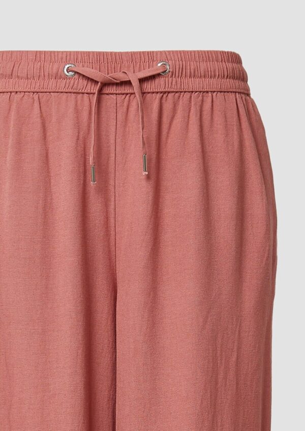 Leinenmixhose mit Gummizug und weitem Bein