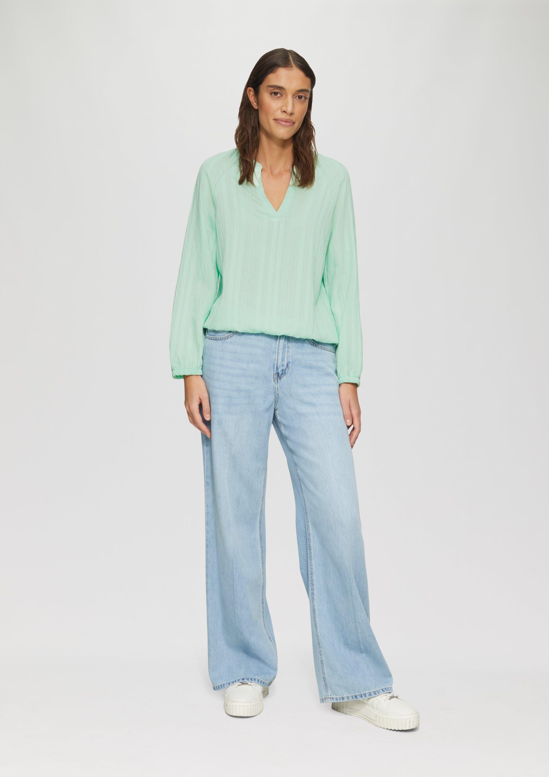 Bluse mit Strukturstreifen